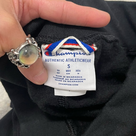 NWT Women’s Size Small Champion Drawstring Fleece Joggers With Logo Print Black - Picture 12 of 13